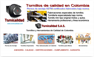 Tornicalidad Tornillos de Calidad de Colombia Tornillos y Herramientas de Calidad con total respaldo de garantía Móvil / Whatsapp: +57 319 582 54 86 tornicalidad@gmail.com C O L O M B I A ------------- contacto@tornicalidad.com www.tornicalidad.com fabricadetornillosdecalidaddecolombia.blogspot.com tiendadepernosdeanclajeencolombia.tornicalidad.com tornillosparamotosencolombia.redweb-co.net tornillommoriginalencolombia.redweb-co.net herramientas.tornicalidad.com tiendaonlinedeherramientascolombia.redweb-co.net herramientaeconomica.tornicalidad.com pernomilimetricooriginalenecuador.redweb-co.net vendedoronnet.com.co